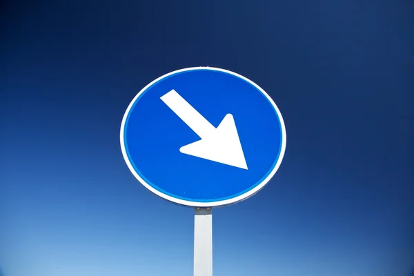 Richting rechts blauwe signaal — Stockfoto