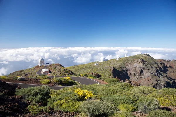 La Palma observatories over clouds — Stock Photo, Image