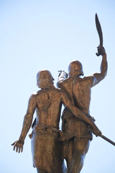 Escultura de soldados traseiros em Lleida — Fotografia de Stock