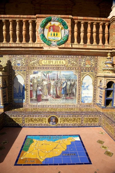 Keramiek in Spanje square in Sevilla — Stockfoto