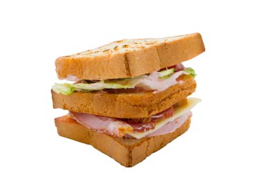 Tasty sandwish with ham and cheese clipart