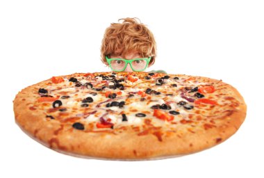 Funny guy with pizza clipart