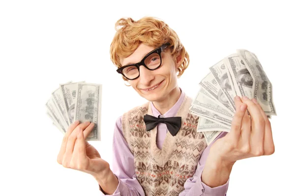 Para ile komik iş adamı — Stok fotoğraf