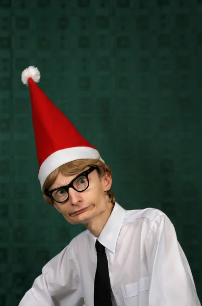 Lindo nerd de Navidad — Foto de Stock