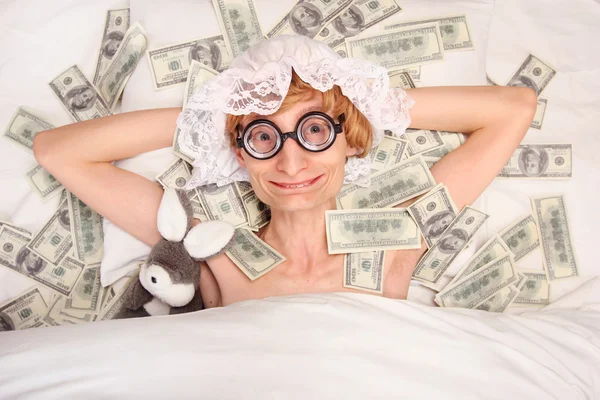 Dormire con i soldi — Foto Stock