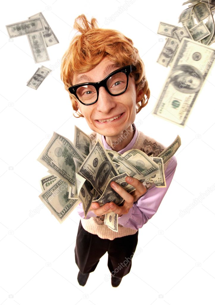 Funny businessman with money Stock Photo by ©NinaMalyna 5821510