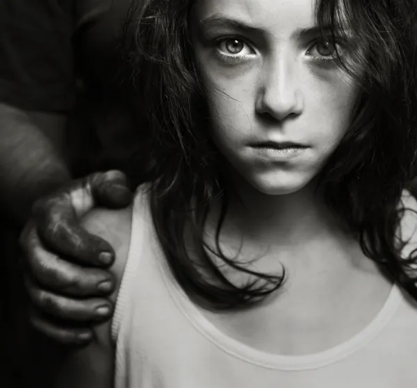 恐惧虐待或家庭暴力概念 — 图库照片