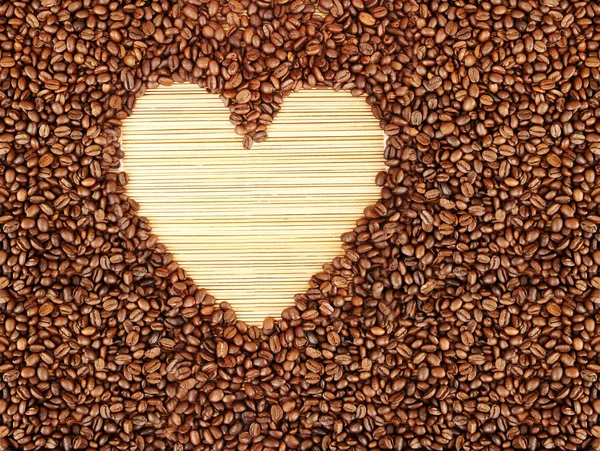 Kahve çekirdekleri kalp — Stok fotoğraf