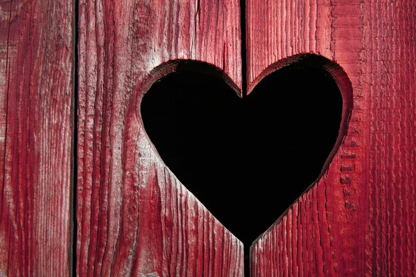Wooden door with heart — Stock Photo, Image