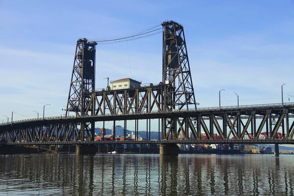 The steel bridge Portland OR. — Stock Photo, Image