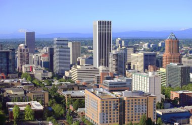 Skyline view of Portland Oregon. clipart