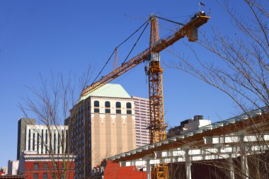 Construction & crane Downtown Portland OR. clipart