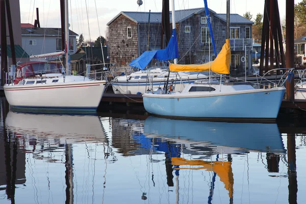 Festgemachte Segelboote, Portland oregon. — Stockfoto