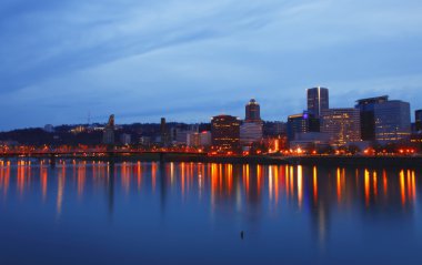 Portland OR., at dusk. clipart