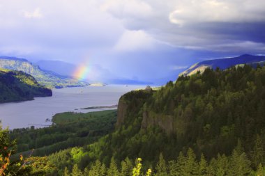 Rainbow & vista house Oregon. clipart