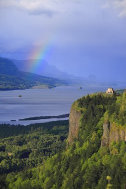 Rainbow in the Columbia Gorge Oregon. clipart