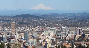 Portland Oregon panorama from Pittok Mansion. clipart