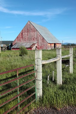 Old barn and fence, Oregon. clipart