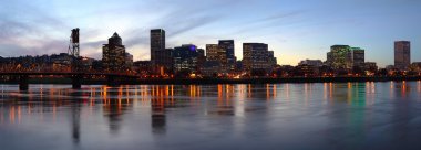 Portland Oregon panorama at dusk. clipart