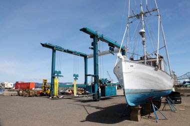 Repair yard for boats, Astoria OR. clipart