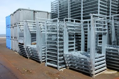 Stainless racks. clipart