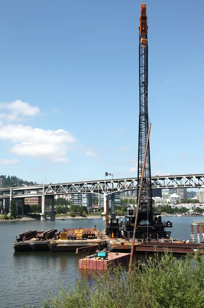 Baustelle für eine neue Brücke, Portland oder. — Stockfoto