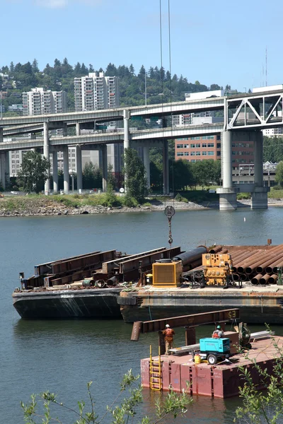 Site de construction d'un nouveau pont, Portland OU . — Photo