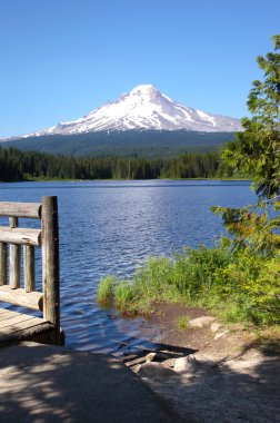 trillium göl ve mt. hood, oregon.