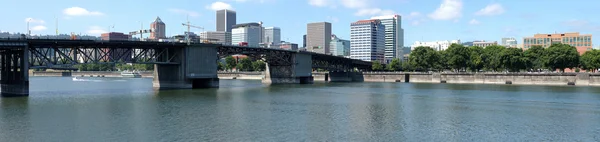 Morrison bridge panorama, Portland OR. — Stock Photo, Image