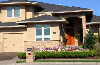 Houses in a suburb, Portland OR. clipart