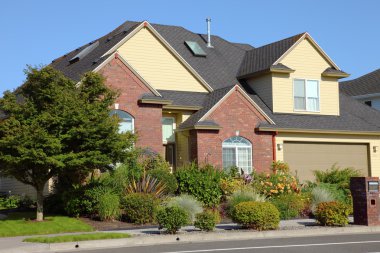 Houses in a suburb, Portland OR. clipart