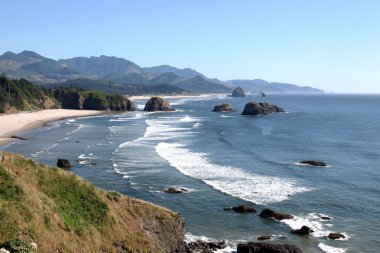 ecola state park, oregon kıyılarında & Pasifik Okyanusu.