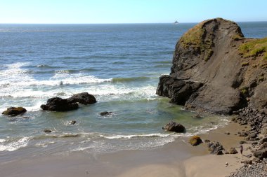 Oregon coast pacific northwest kayalıklarla & plajlar.