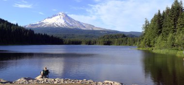 Mt. Hood & Trillium lake panorama, Oregon. clipart