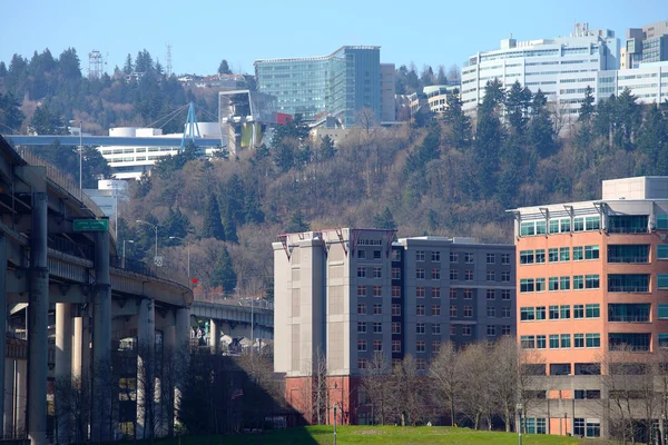 Infrastructure transportation I-5 bridge connecting east-west Portland OR. — Stock Photo, Image