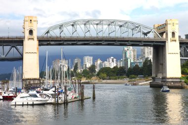 Burrard bridge Granville island, Vancouver BC., Canada. clipart