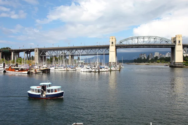 Burrard bridge Granville island, Vancouver BC., Canada. — Stock Photo, Image