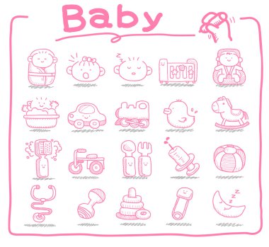 Hand drawn baby icon clipart