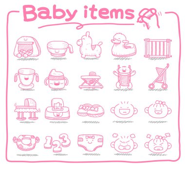 Hand drawn baby icon clipart