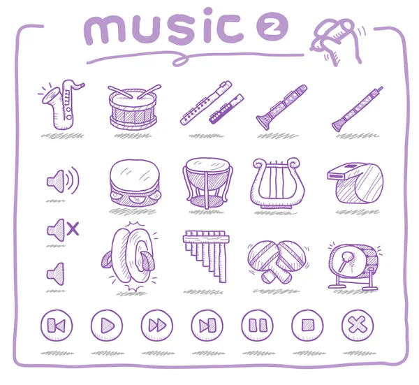 Icono de instrumento musical dibujado a mano — Vector de stock