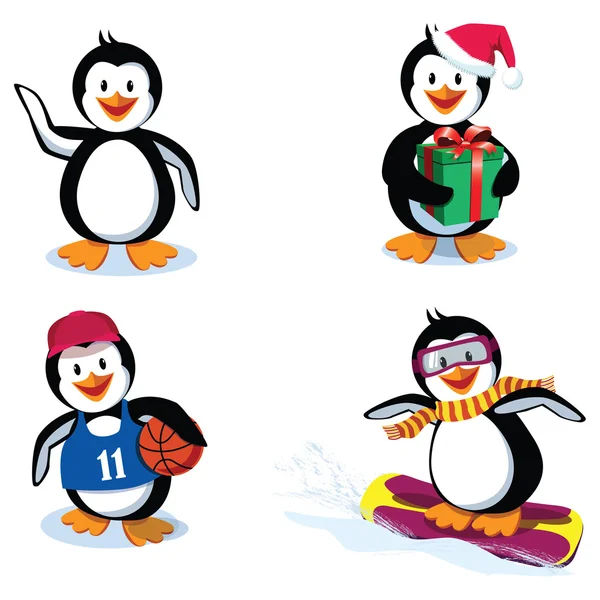 Funny penguins — Stock Vector
