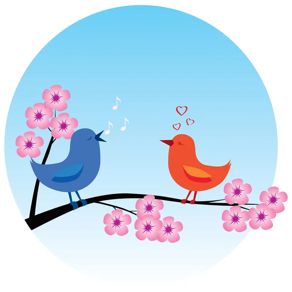 Älskar fåglar — Stock vektor