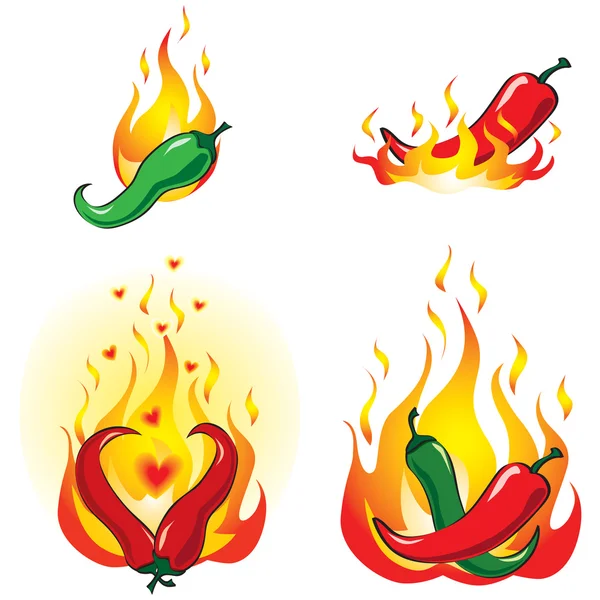 Hot chilies — Stock Vector