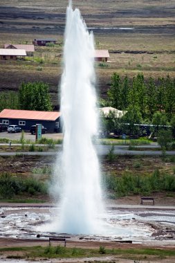 Strokkur Geyser erupting clipart