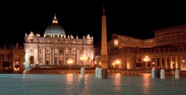 St. Peter's Basilica at Night clipart