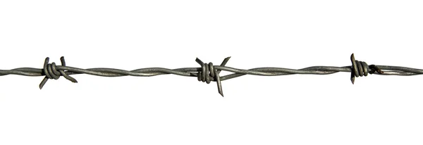 Barb wire med klipning sti - Stock-foto