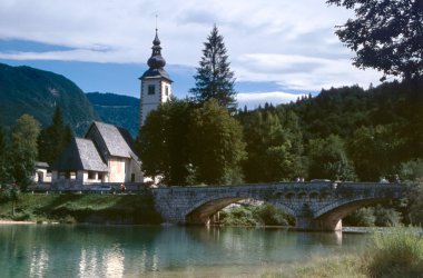 Church in the slowenian alps clipart