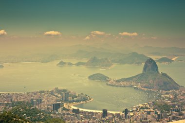 City views from Corcovado Rio De Janeiro Brazil clipart