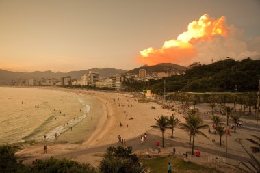 Ipanema Beach Rio De Janeiro Brazil clipart