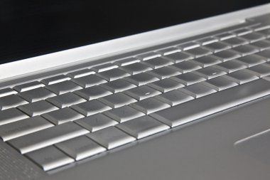 gümüş modern dizüstü klavye konsept fotoğraf